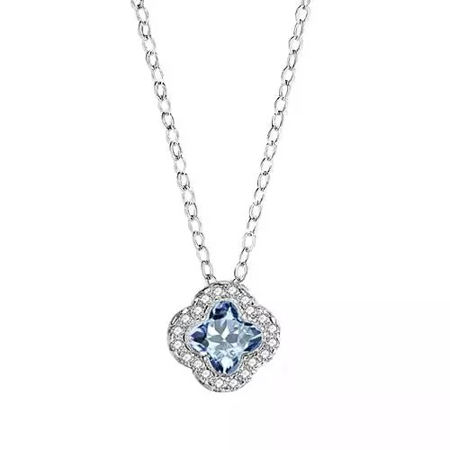 Colar Trevo Zircônia Colorida