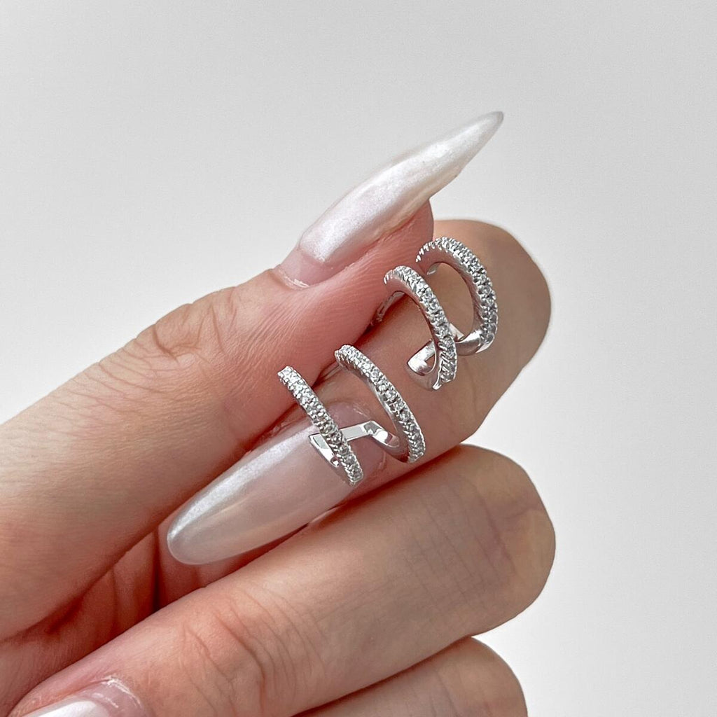 Brinco Dupla Argola Zircônia