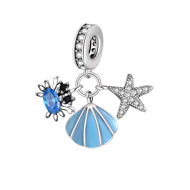 Berloque Oceano Azul Cravejado