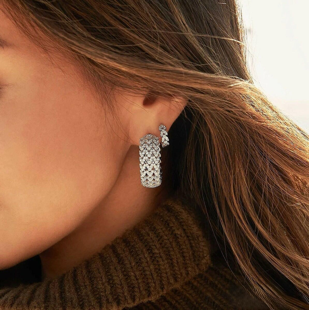 Argolinha Folhas Cravejadas Branca ou Azul