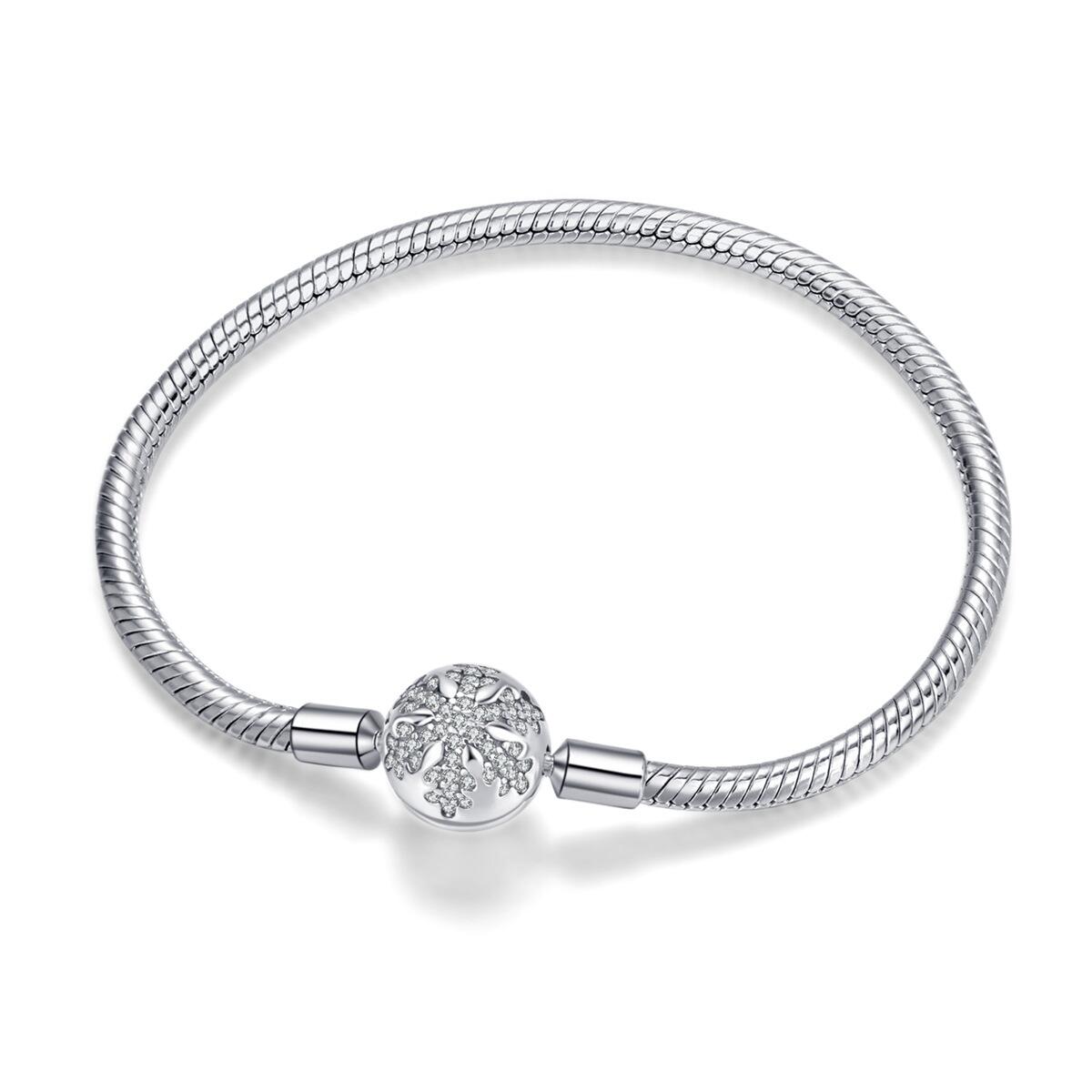 Pulseira Para Berloque com Fecho Esférico Cravejado