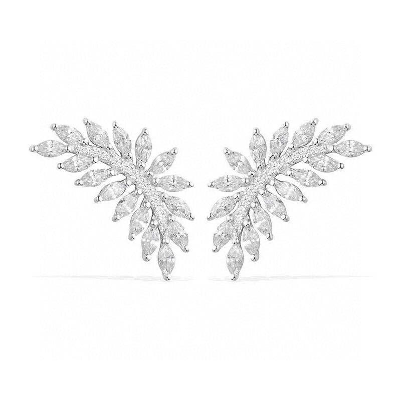 Brinco Folhagem Cravejado