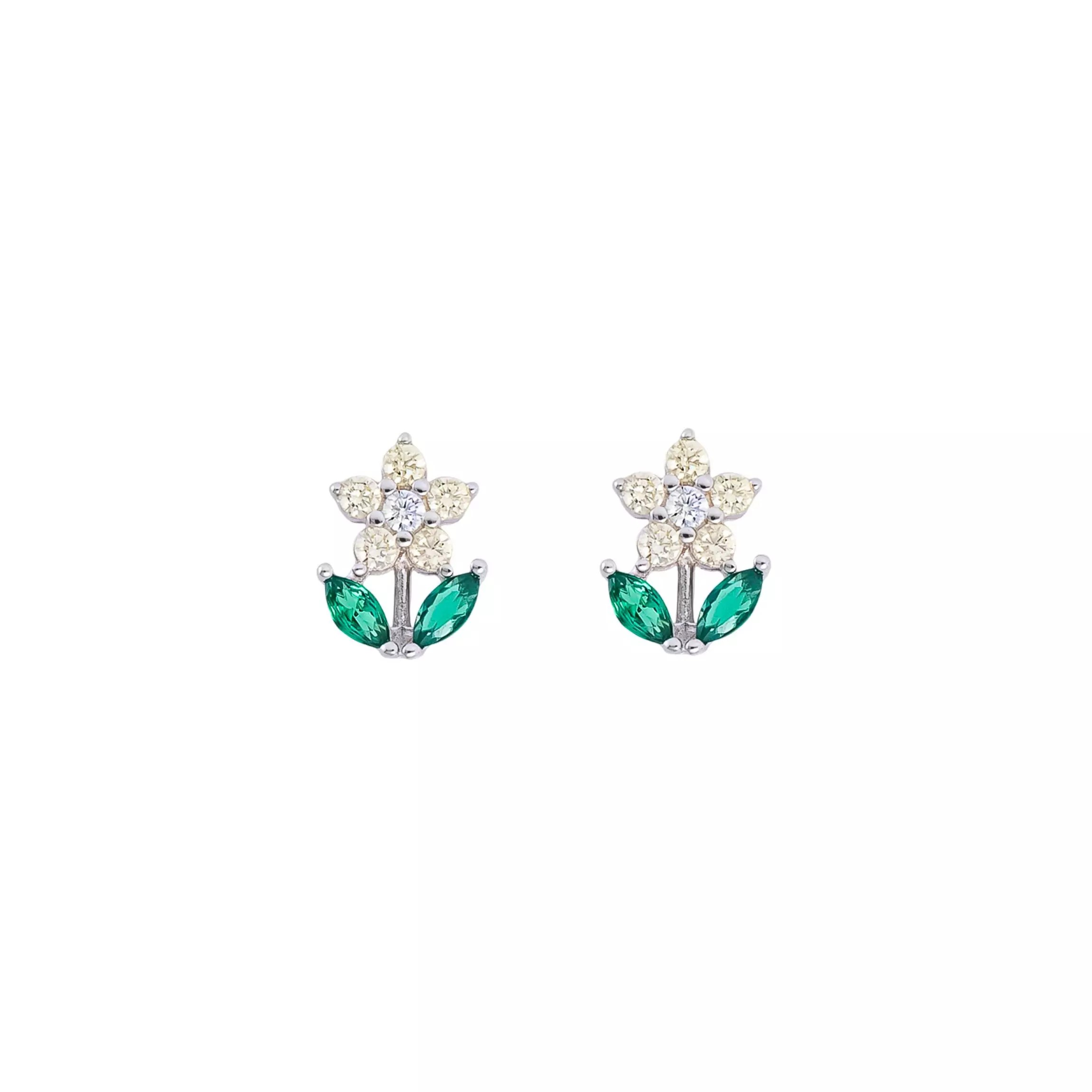 Brinco Mini Flor Cravejada