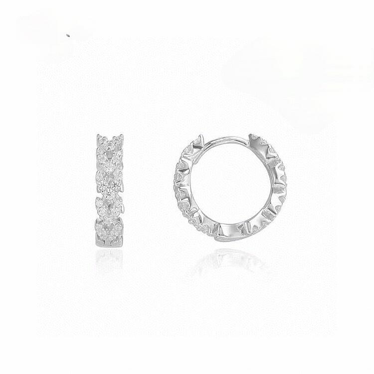 Argolinha Folhas Cravejadas Branca ou Azul