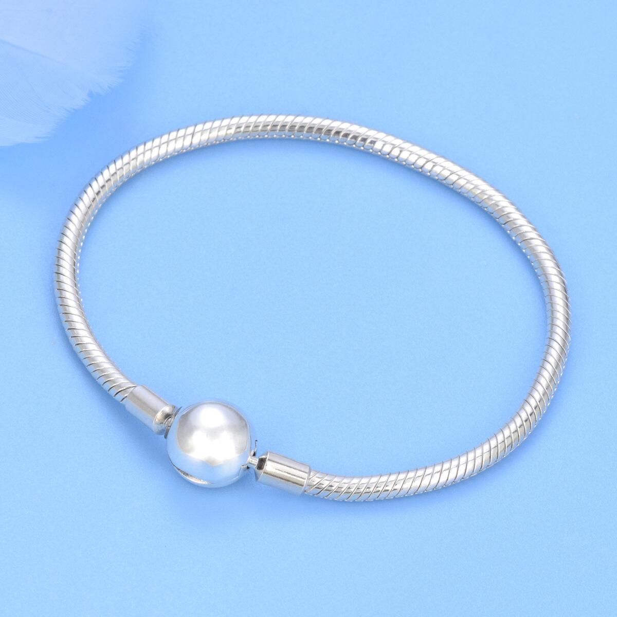 Pulseira Para Berloques Fecho Coração Cravejado