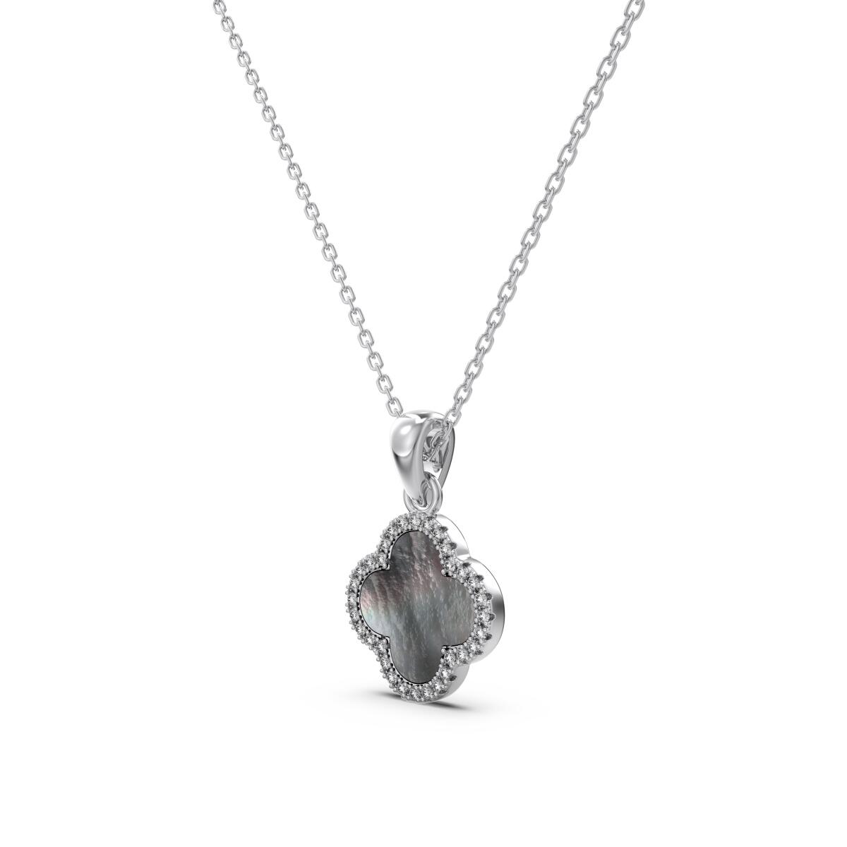 Colar Clover Cravejado Ao Redor