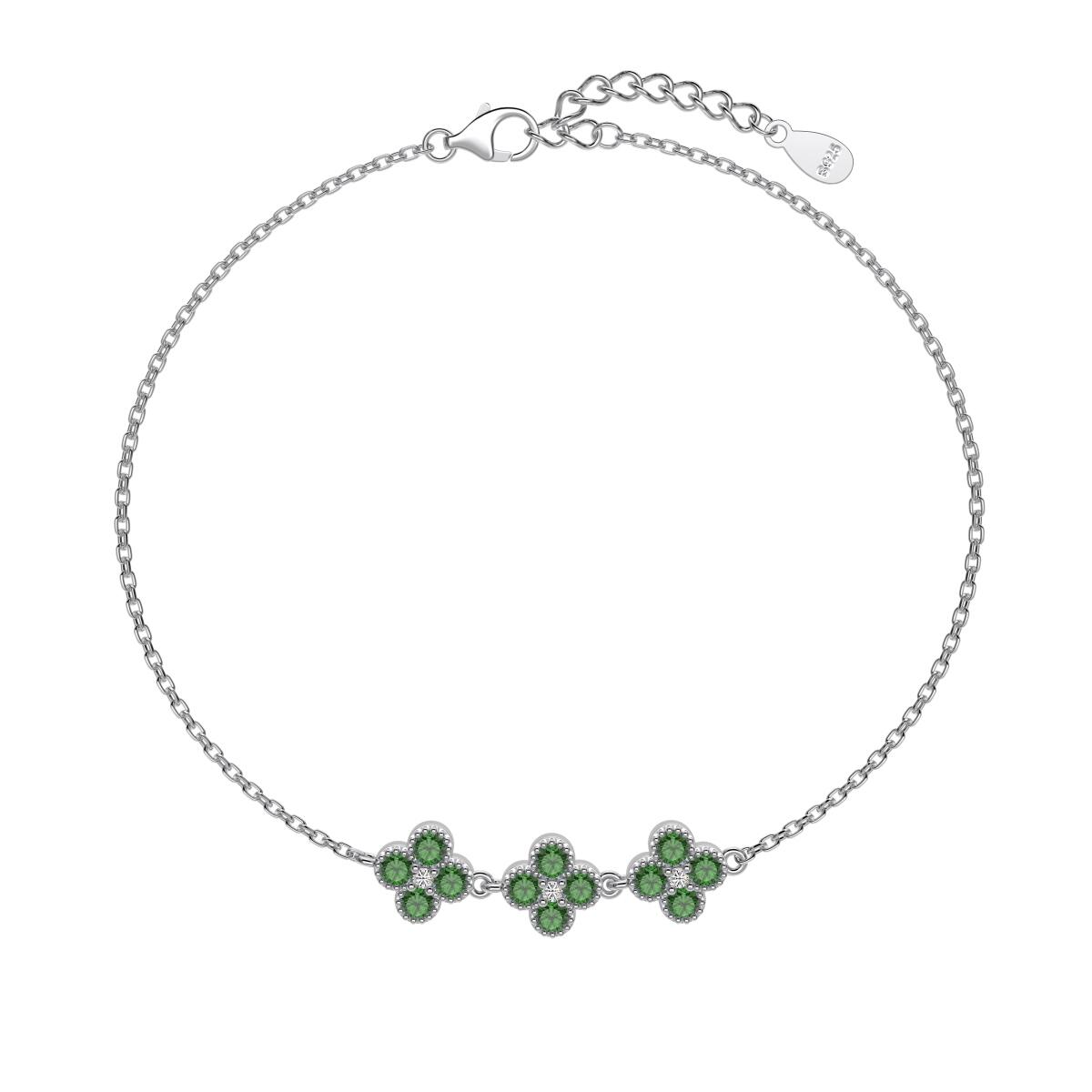 Pulseira Trevo Cravejado com Zircônias