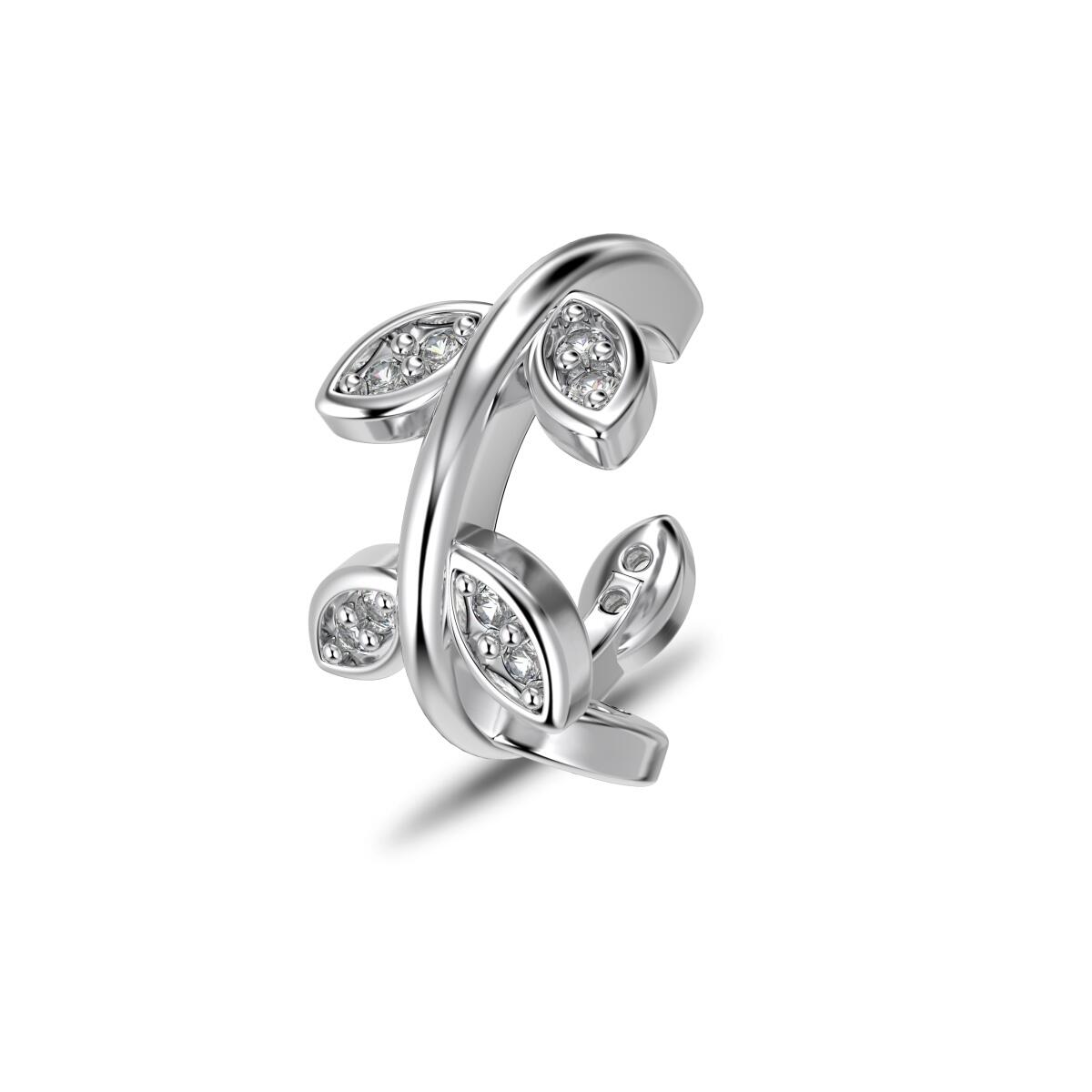 Piercing Falso Folhas Cravejada