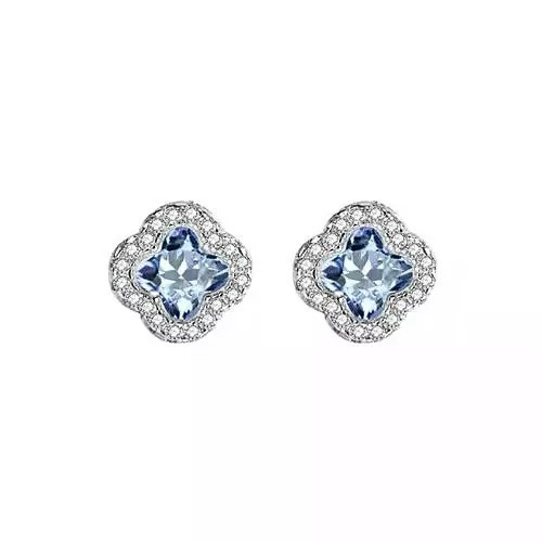 Brinco Trevo Zircônia Colorida