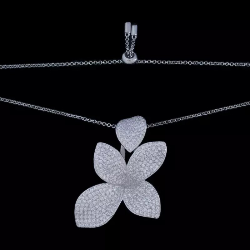 Colar Flor Cravejada Ajustável