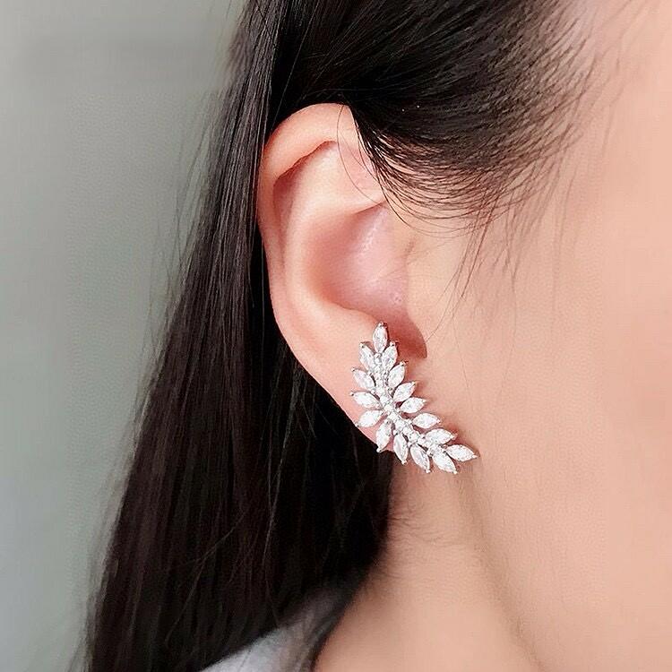 Brinco Folhagem Cravejado