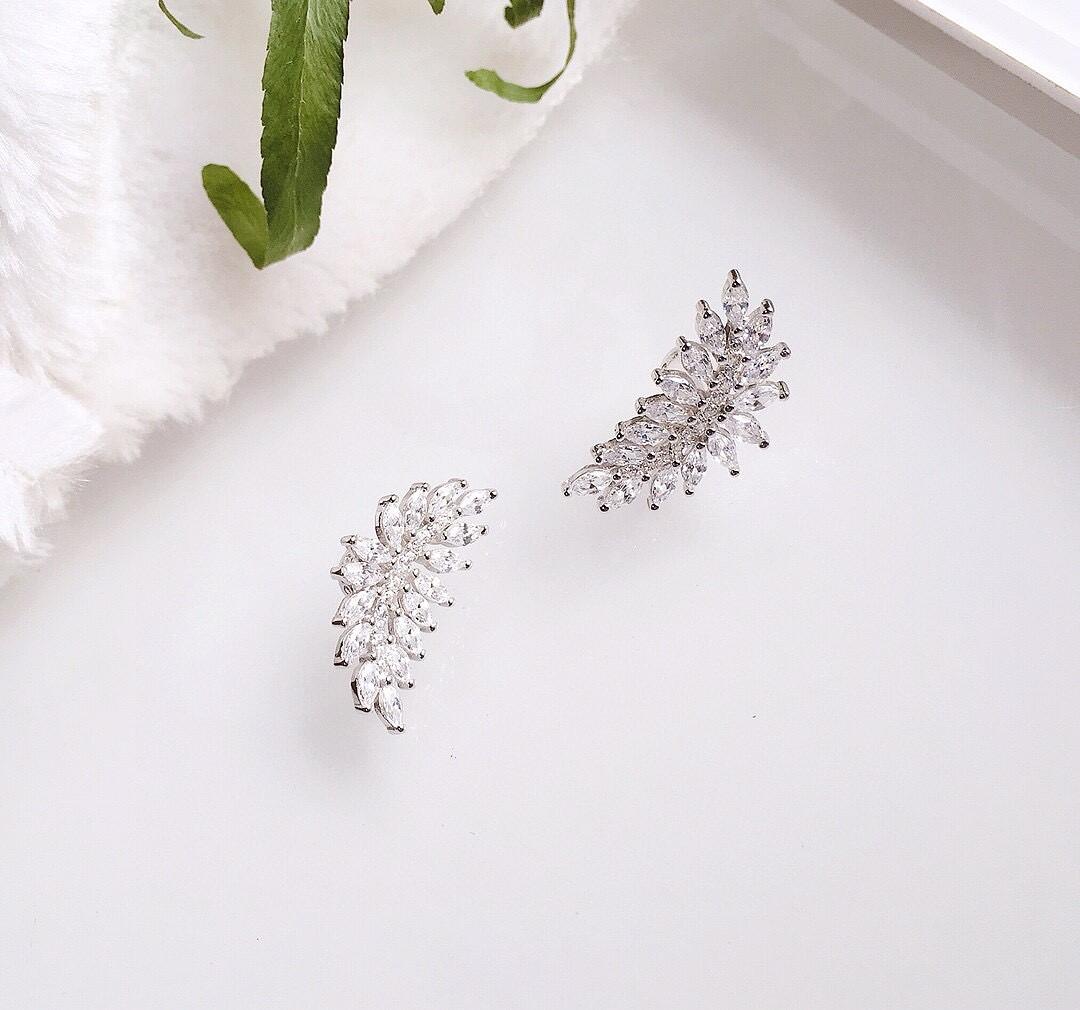 Brinco Folhagem Cravejado