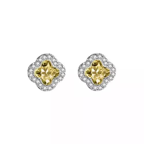 Brinco Trevo Zircônia Colorida