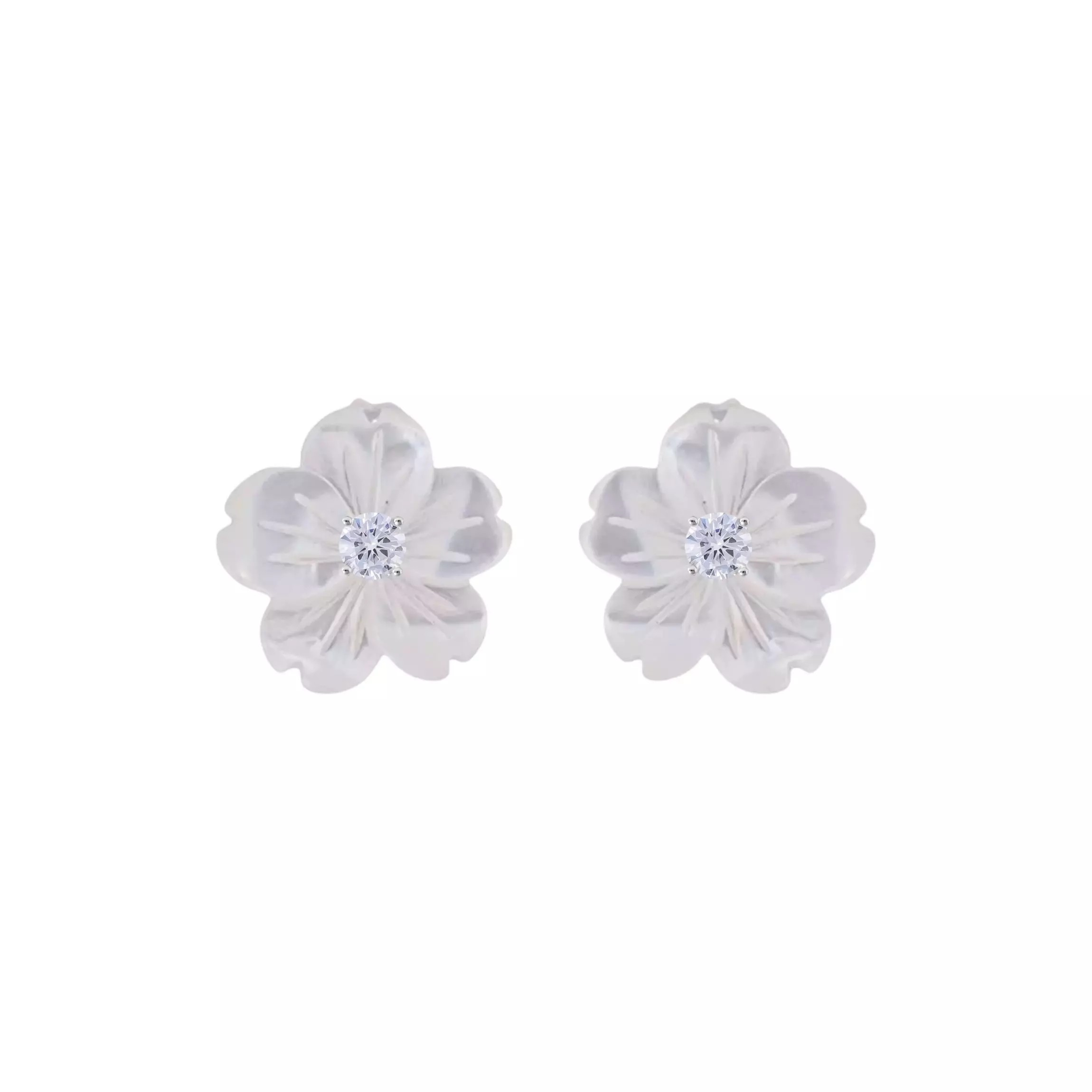 Brinco Flor Madrepérola Ponto de Luz