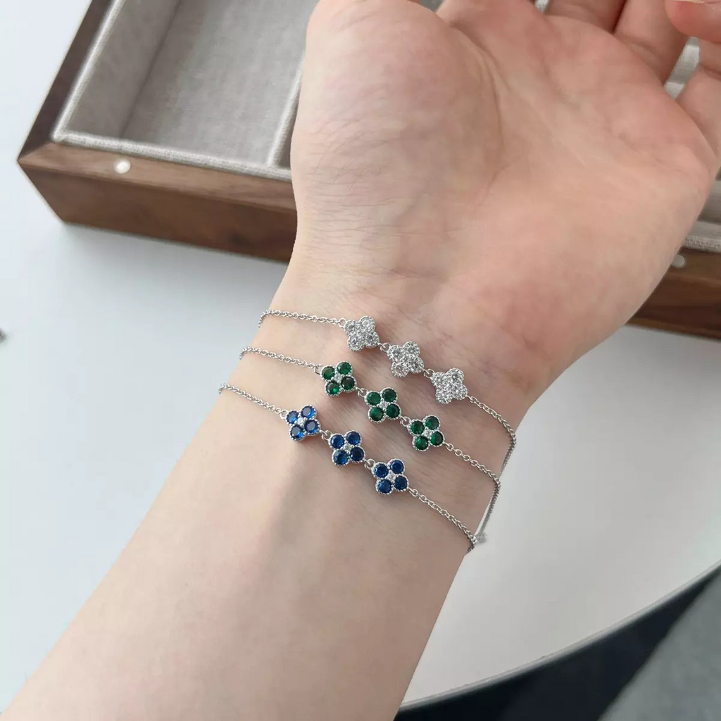 Pulseira Trevo Cravejado com Zircônias