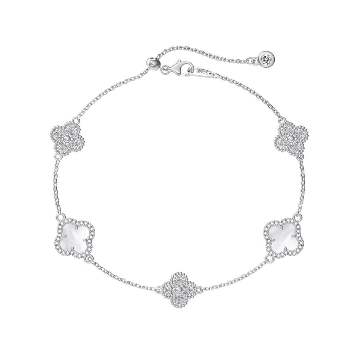 Pulseira Trevos Brilhantes Bicolor