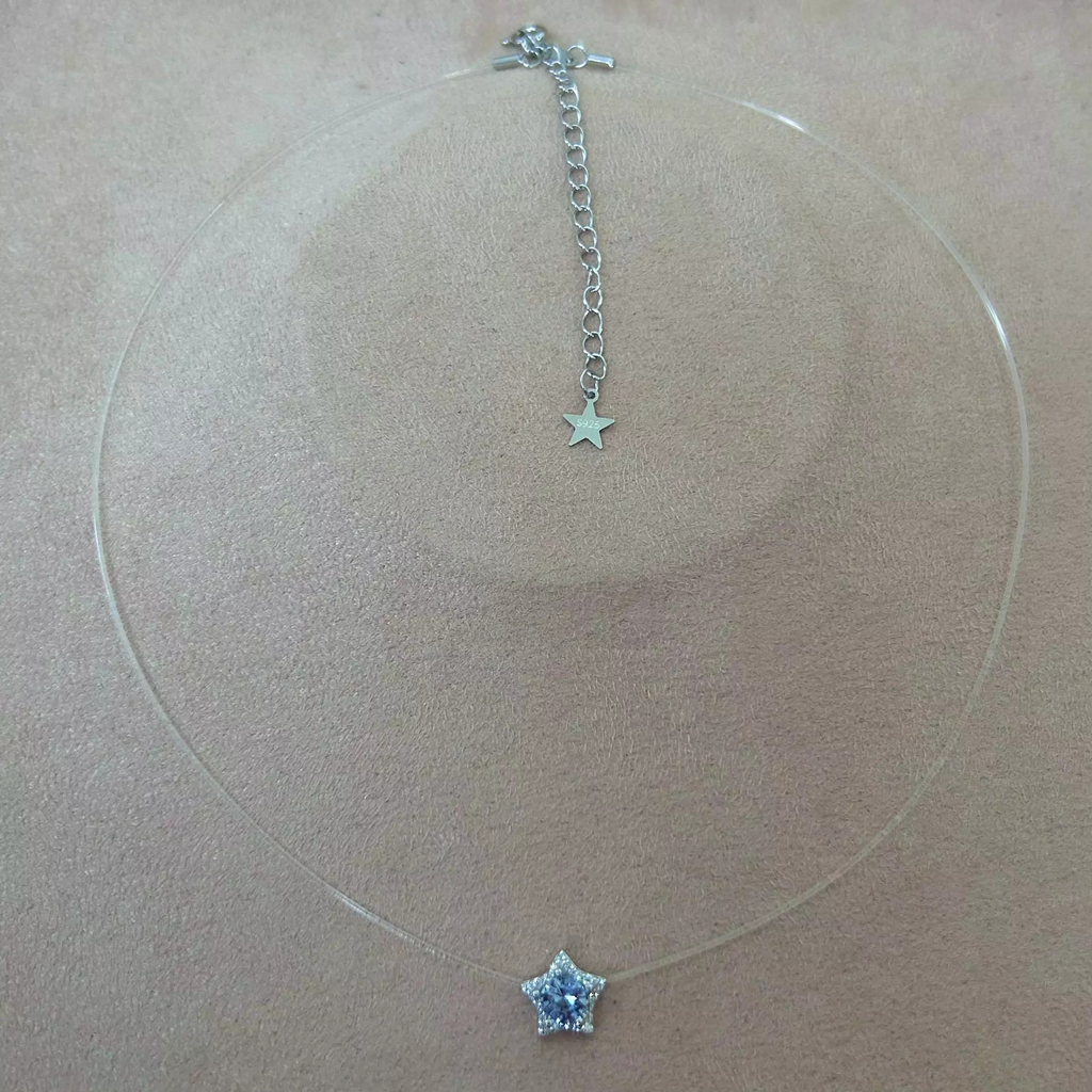 Colar Nylon Estrela Aquamarine