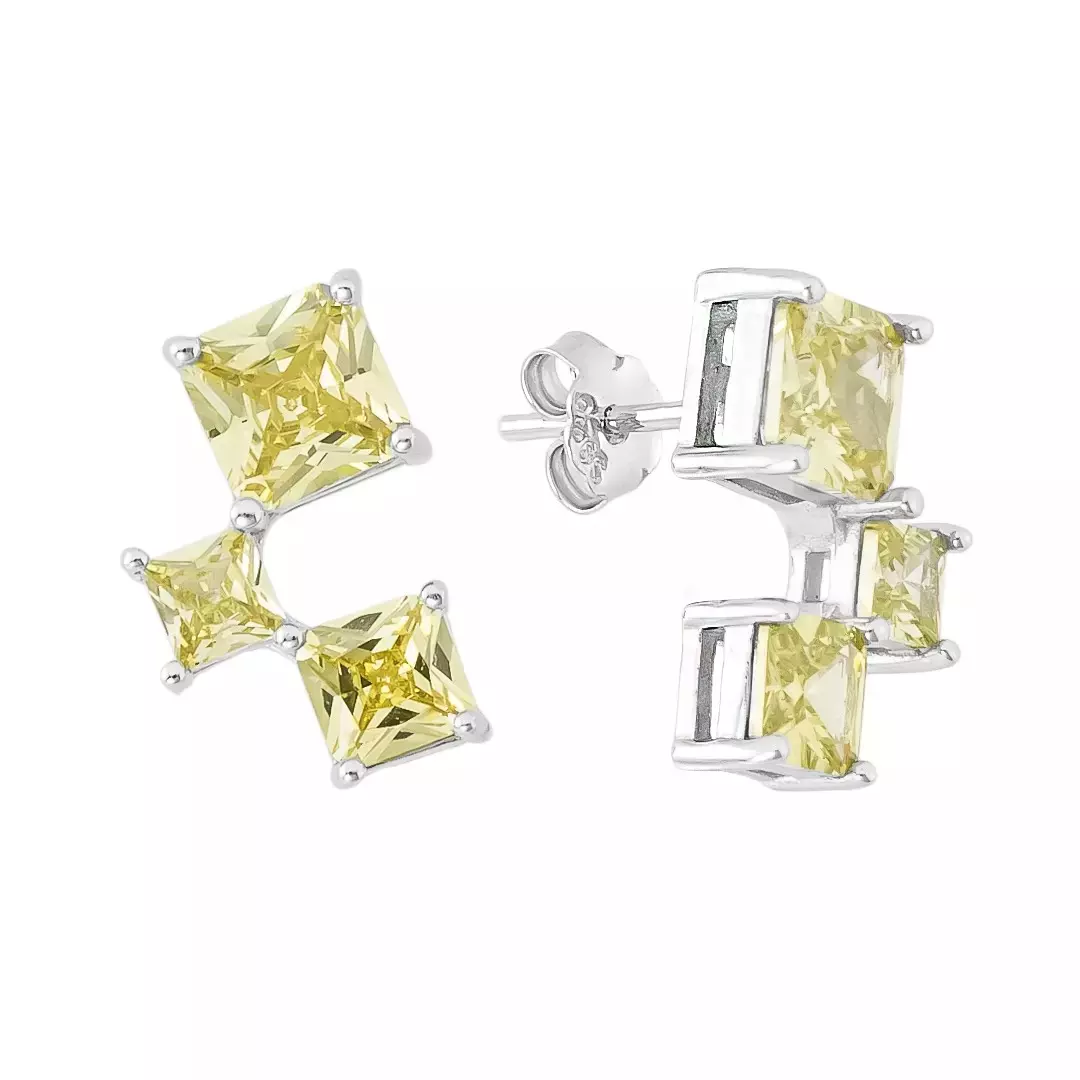 Brinco Quadrados Amarelo