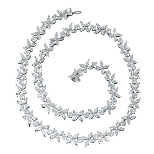 Colar Choker Flores Cravejadas