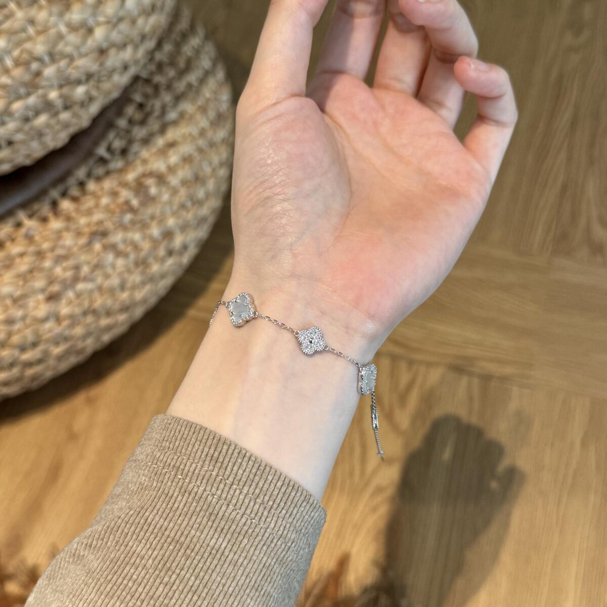 Pulseira Trevos Brilhantes Bicolor