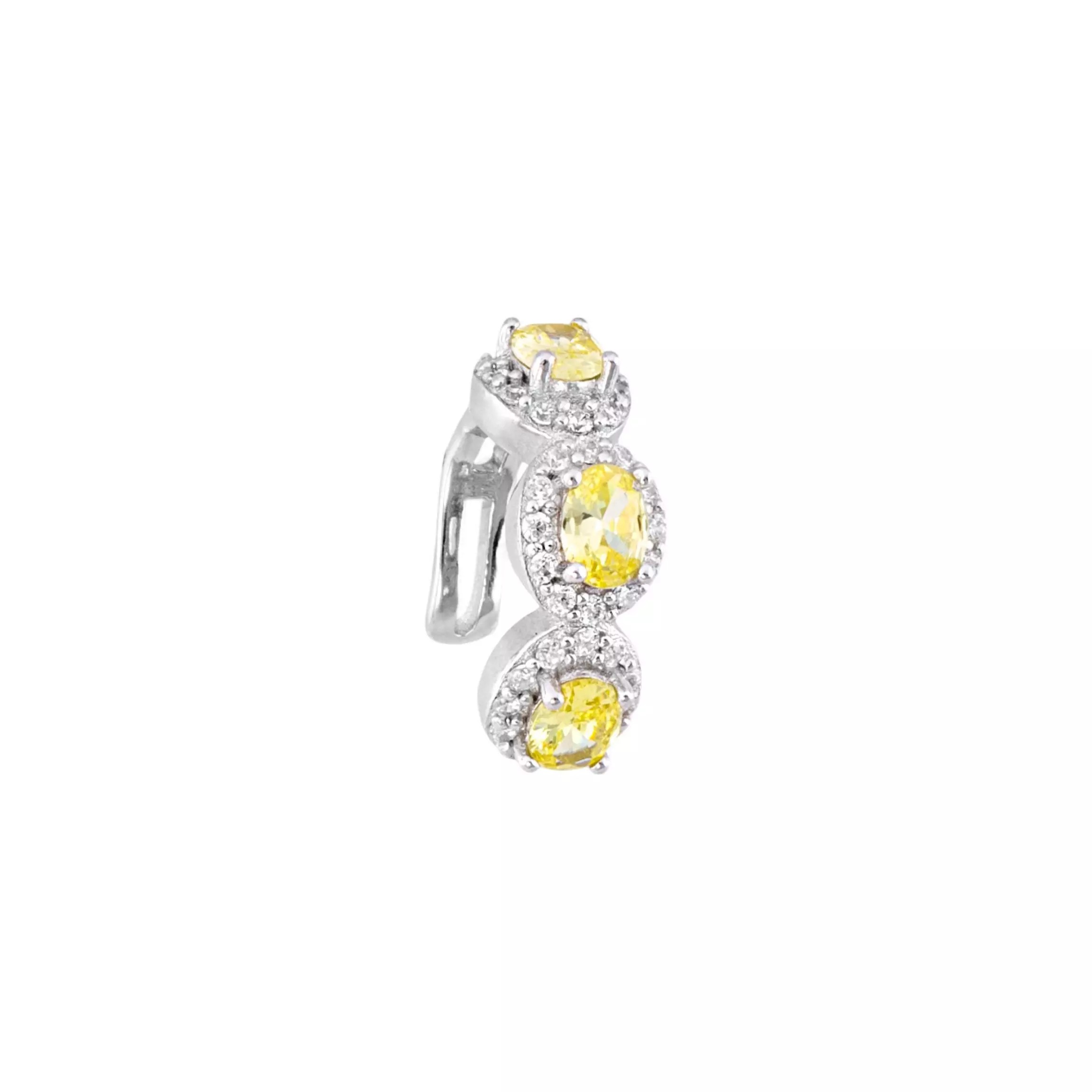 Piercing Fake Ear Cuff Zircônia Brilhante