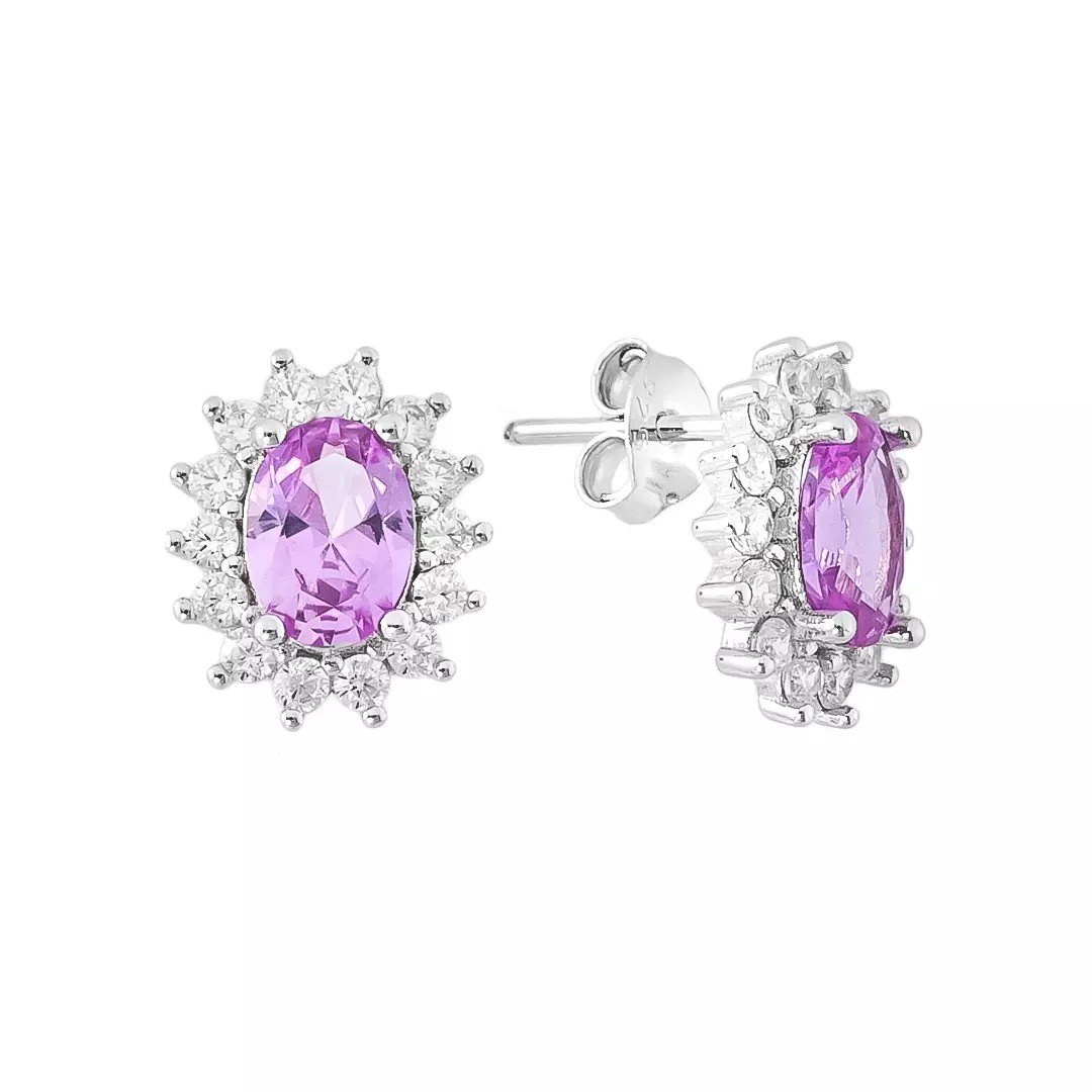 Brinco Zircônia Oval Elegante