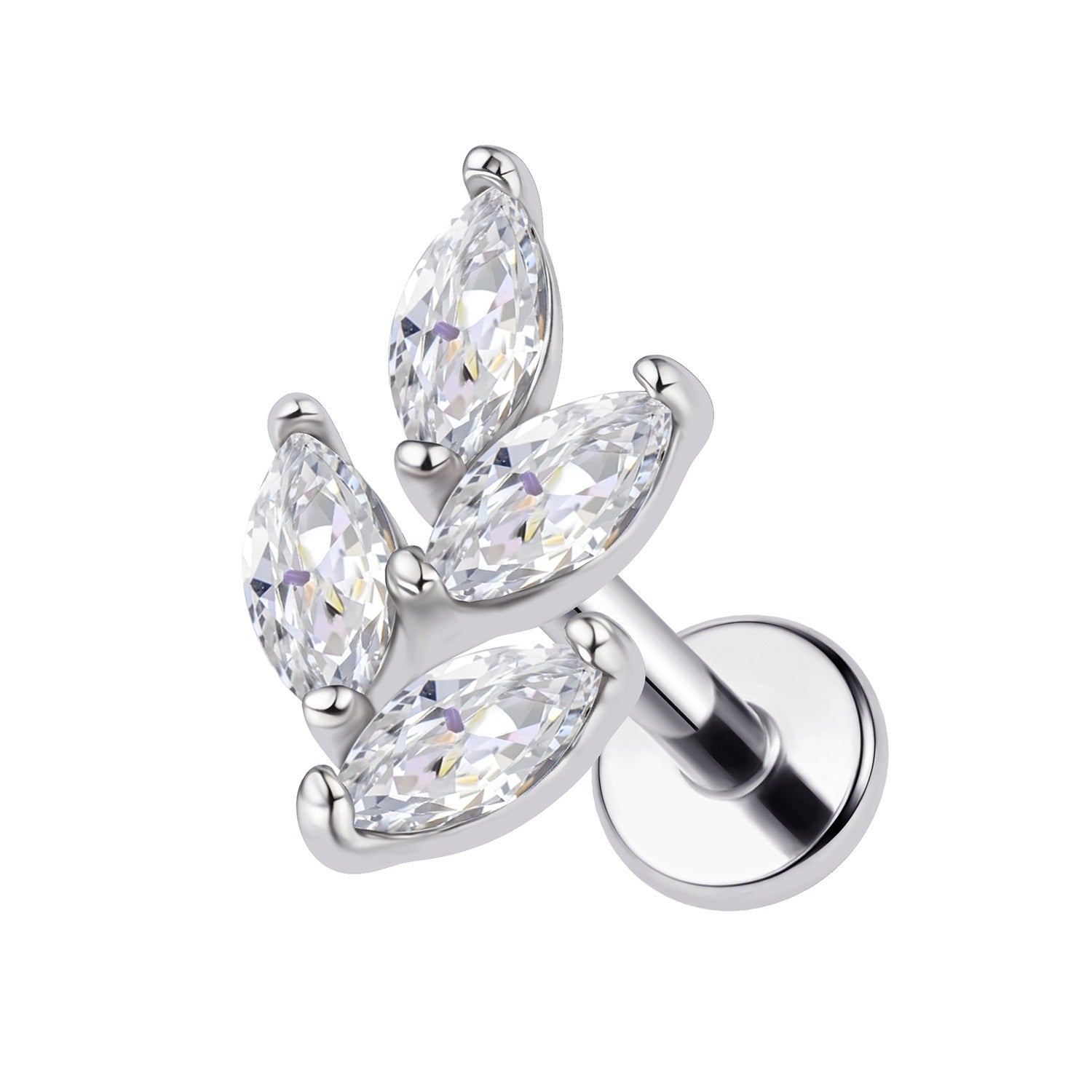 Piercing Labret Folhas Encantadas