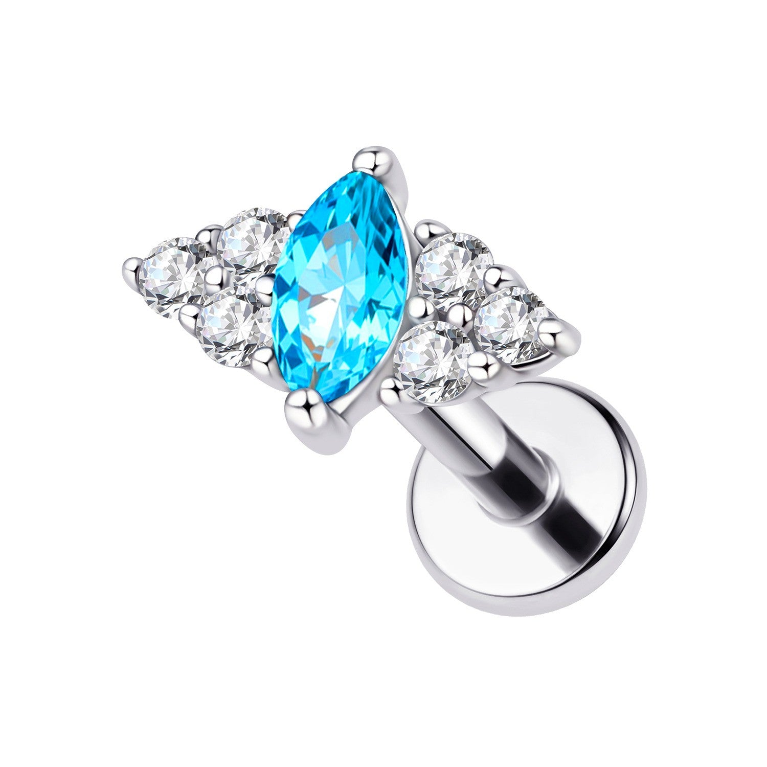 Piercing Labret Safira e Zircônias