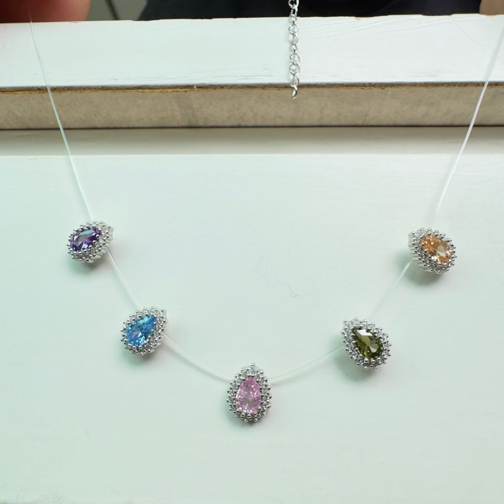 Colar 5 Gotas Coloridas Flutuando