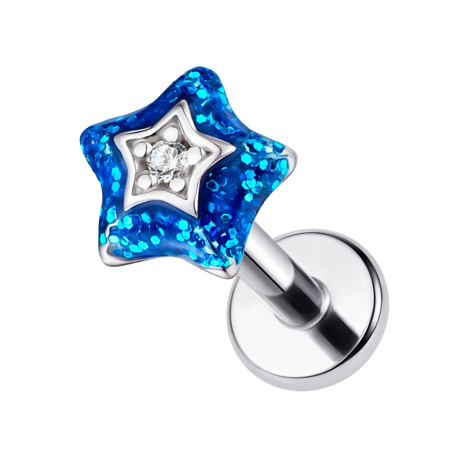 Piercing Labret Estrela Cravejada