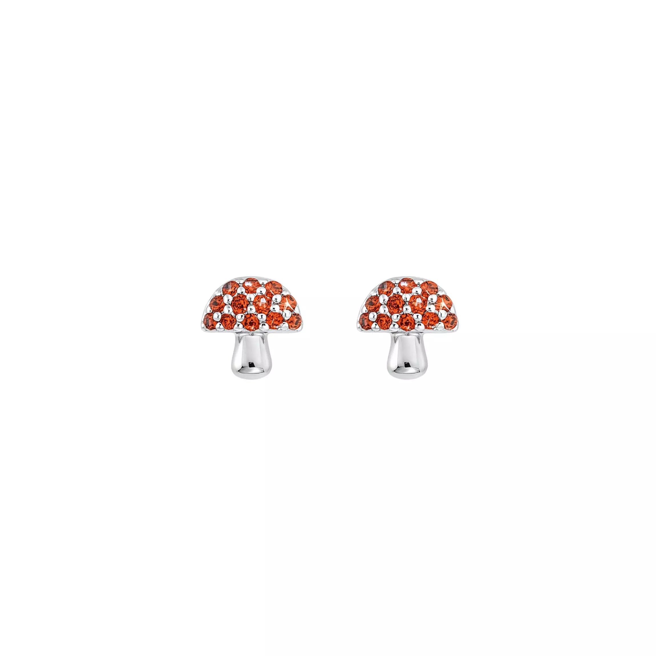 Brinco Mini Cogumelo Zircônia