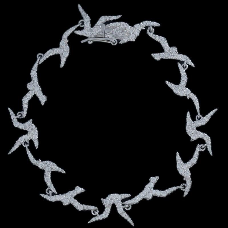 Pulseira Andorinhas Cravejadas