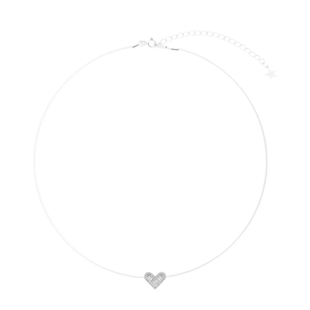 Colar Coração Flutuante em Nylon