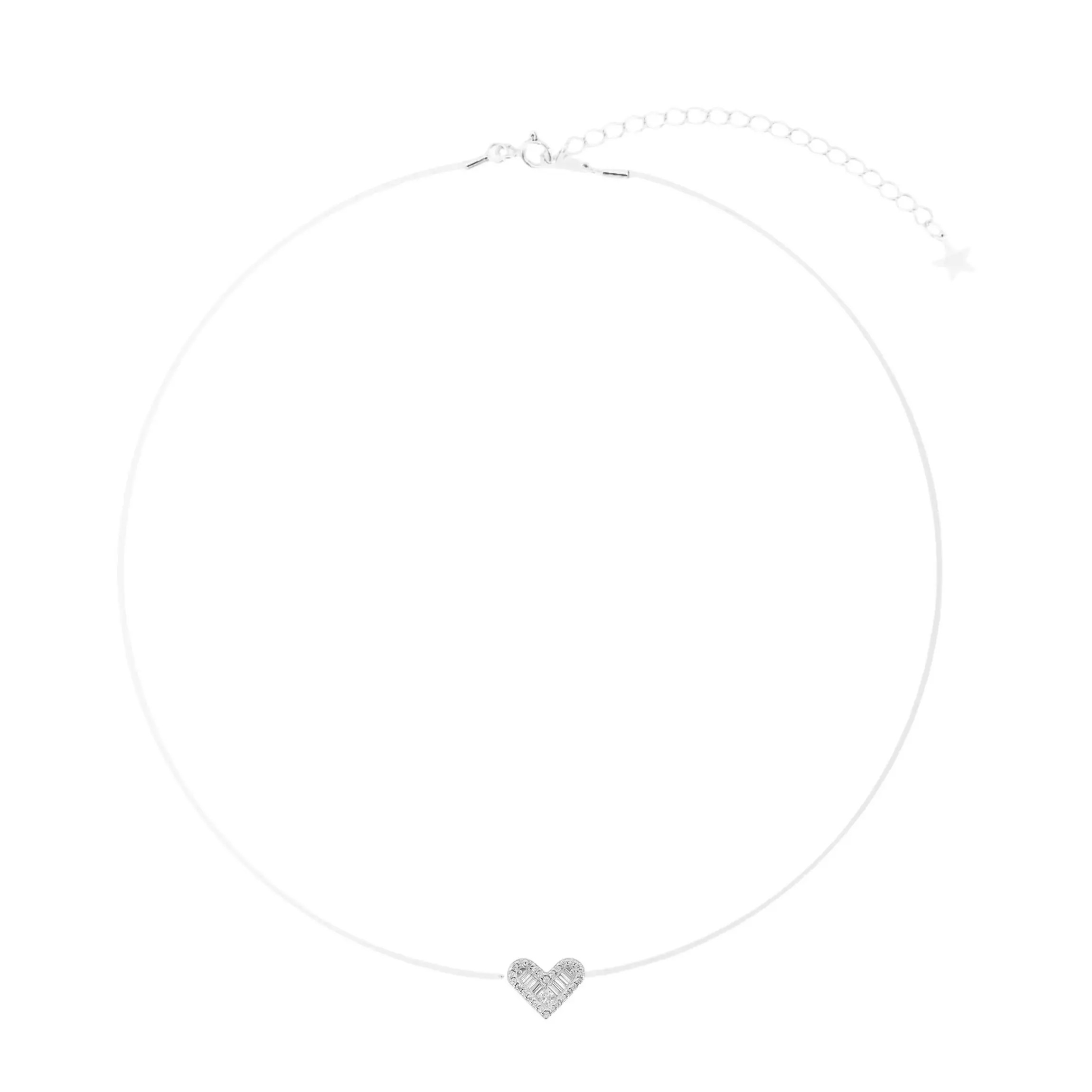 Colar Coração Flutuante em Nylon