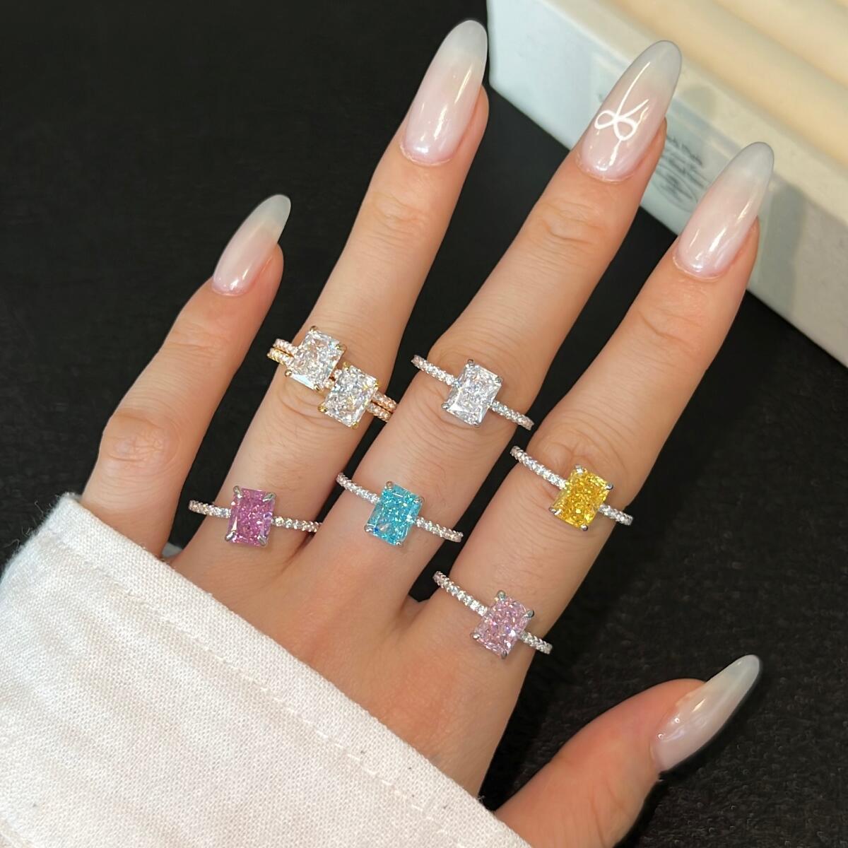 Anel Radiante Retangular