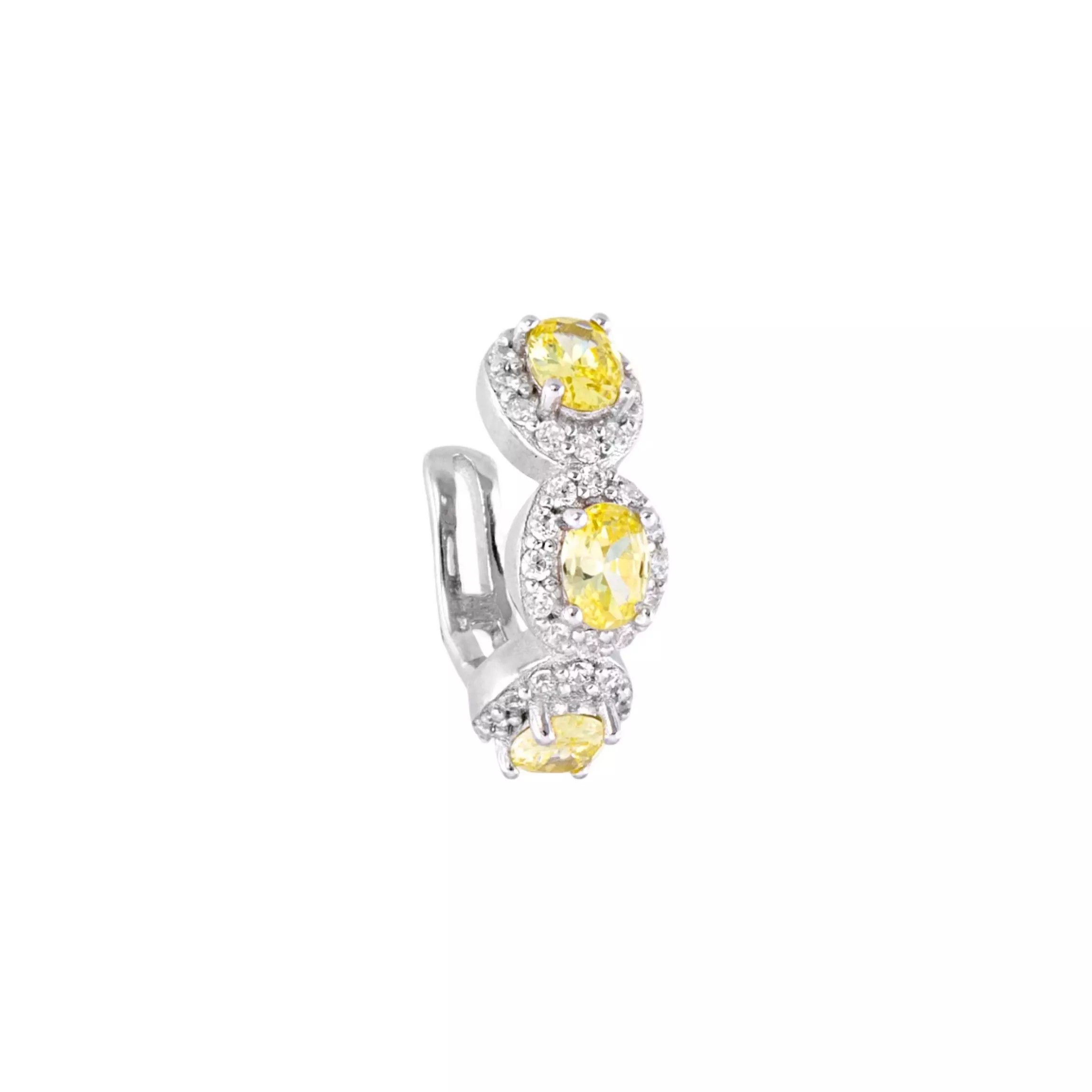 Piercing Fake Ear Cuff Zircônia Brilhante