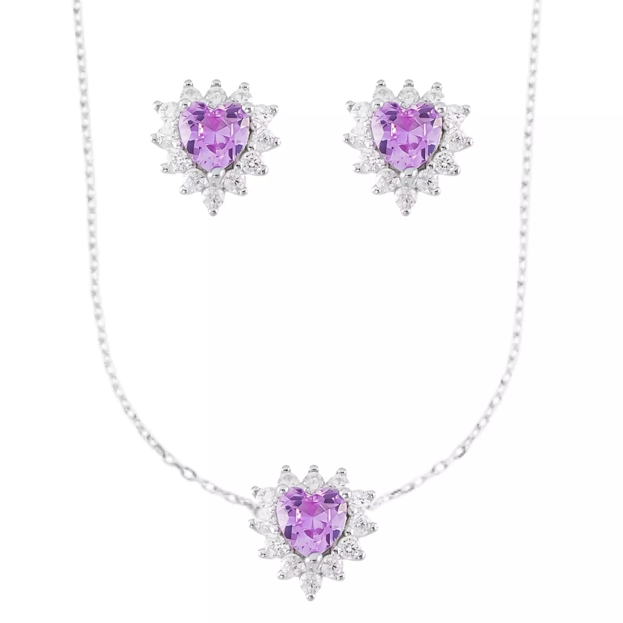 Conjunto Coração Cravejado