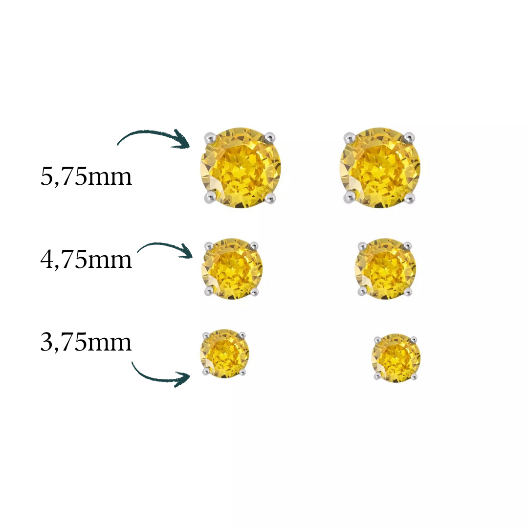 Brinco Ponto de Luz Amarelo 4,75mm