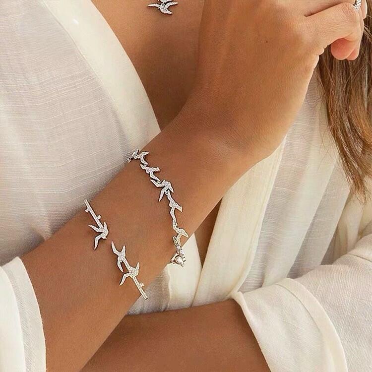 Pulseira Andorinhas Cravejadas