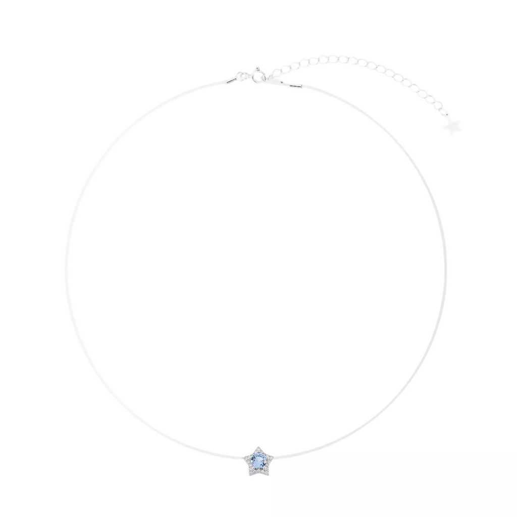 Colar Nylon Estrela Aquamarine