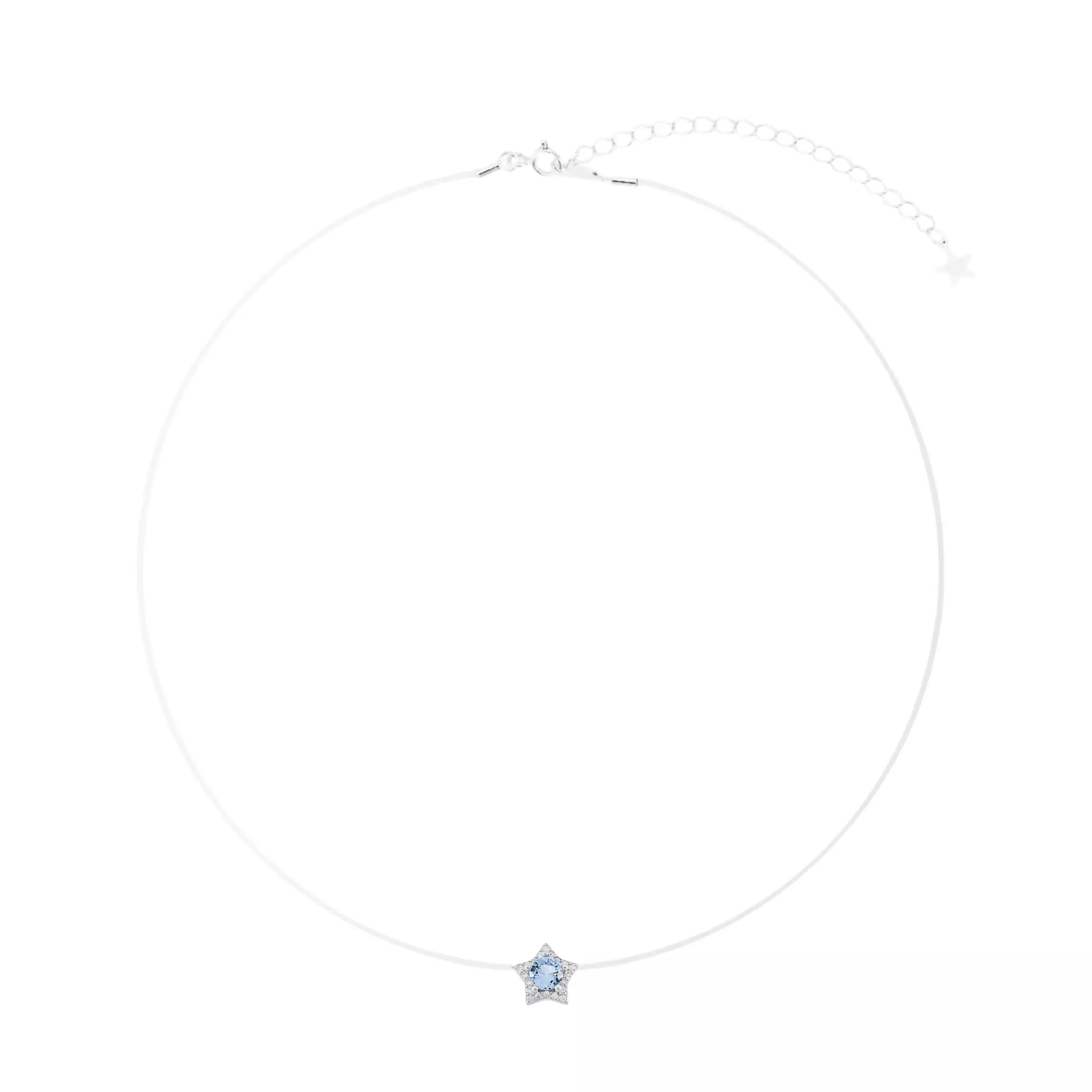 Colar Nylon Estrela Aquamarine