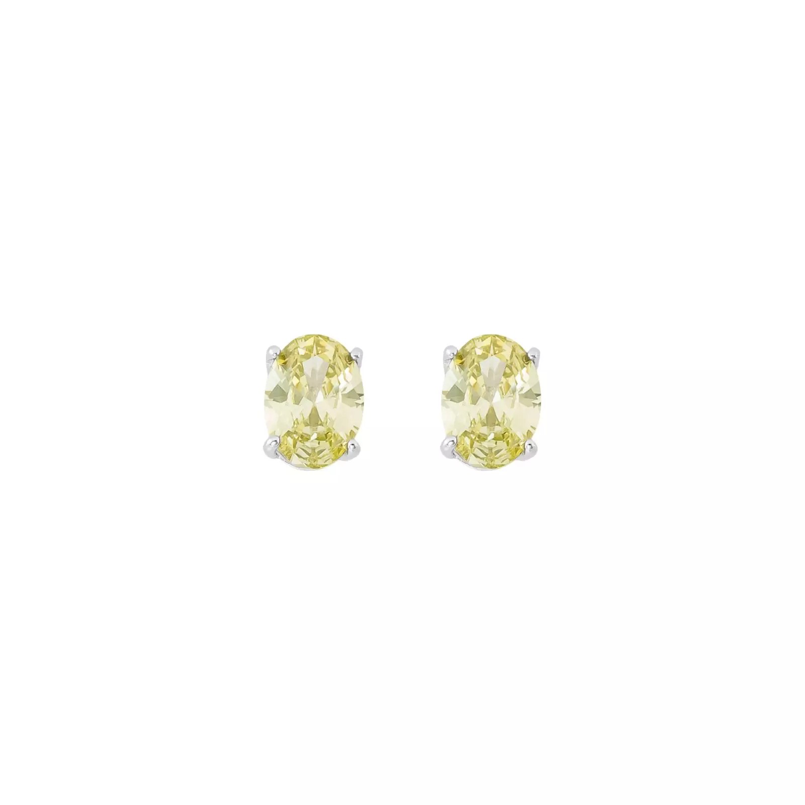 Brinco Oval Zircônia Rosa ou Amarelo