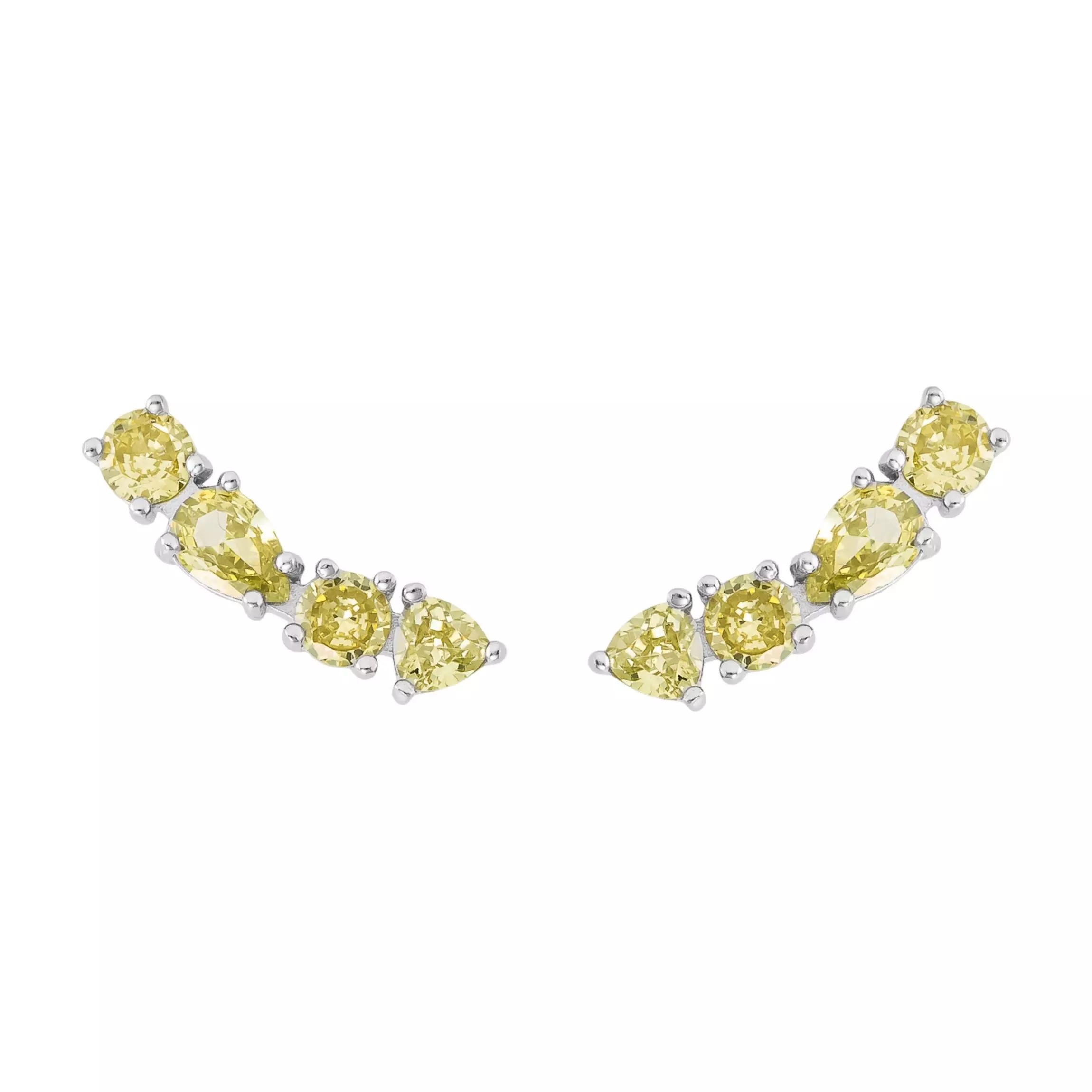 Brinco Earcuff Yellow Curvo Brilhante