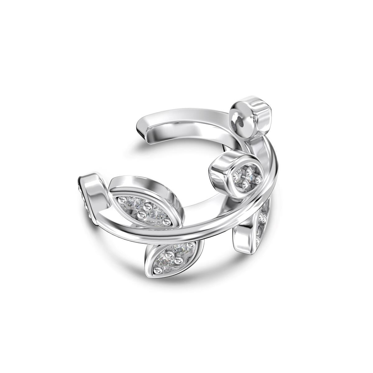 Piercing Falso Folhas Cravejada