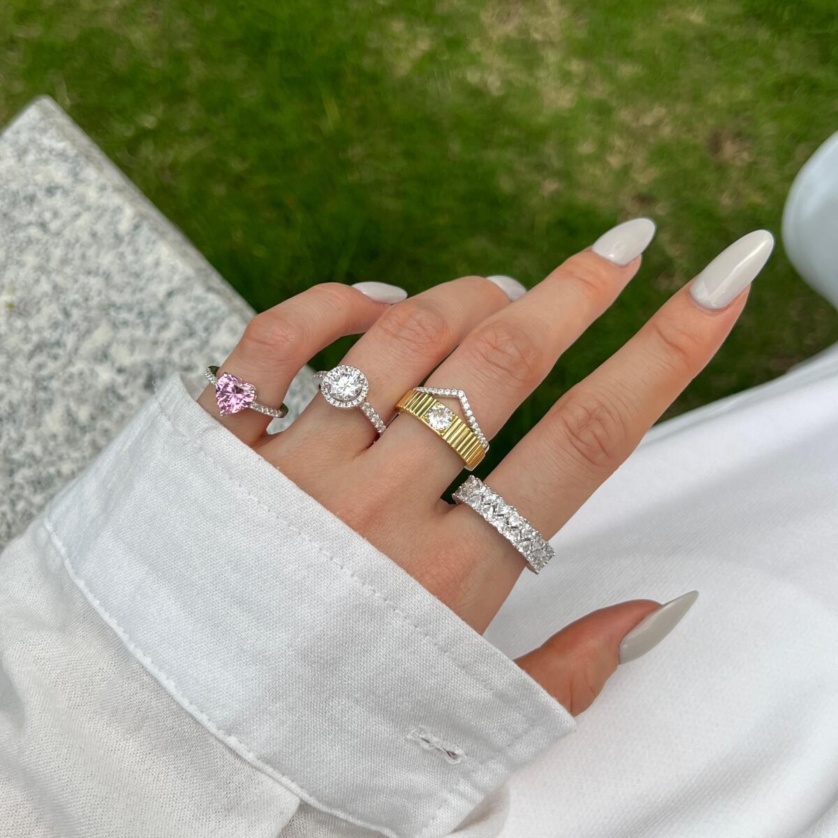 Anel Aparador Chevron Cravejado