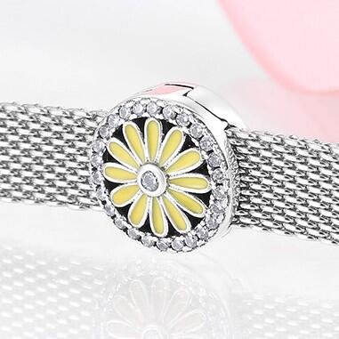 Pingente Margarida Amarela com Zircônias