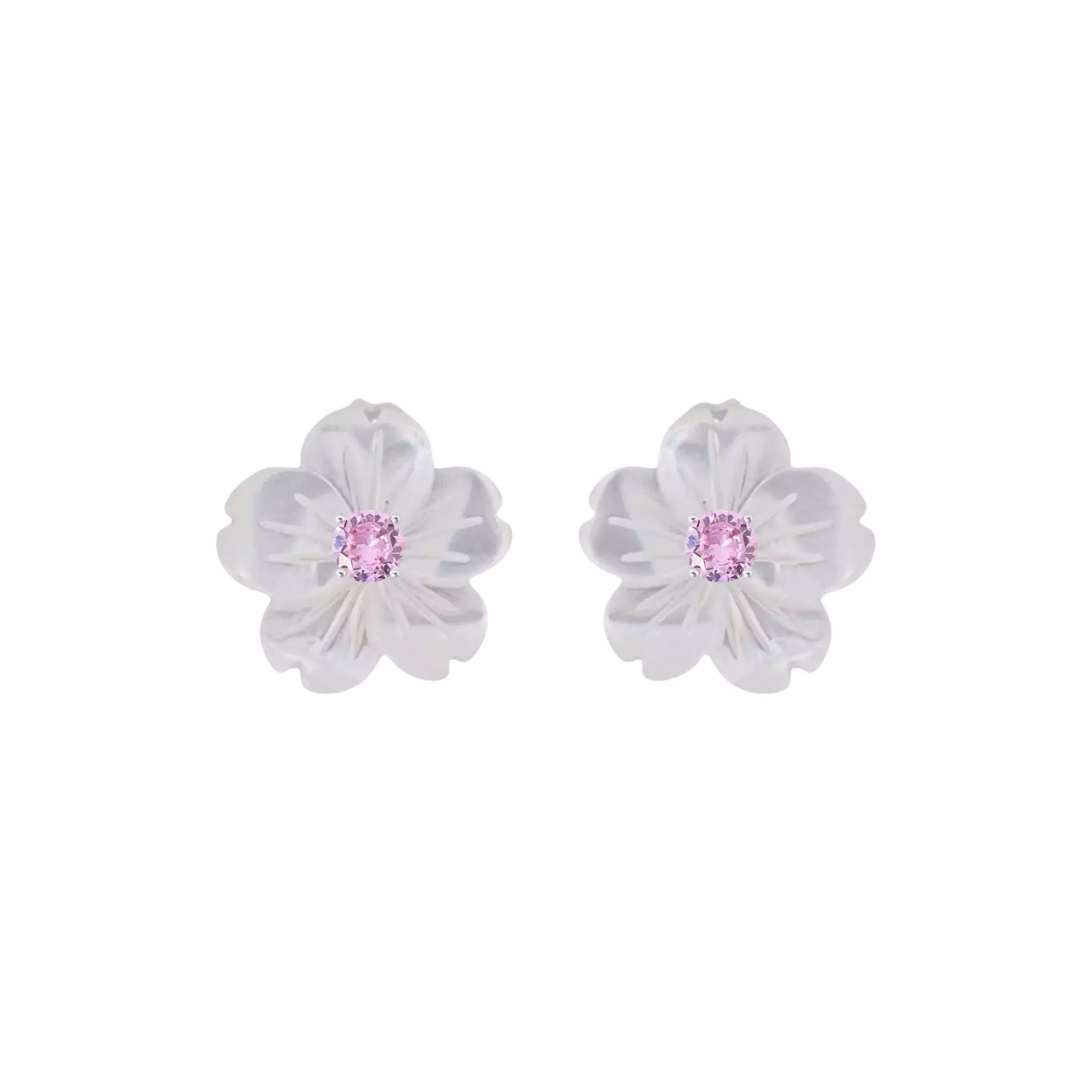 Brinco Flor Madrepérola Ponto de Luz