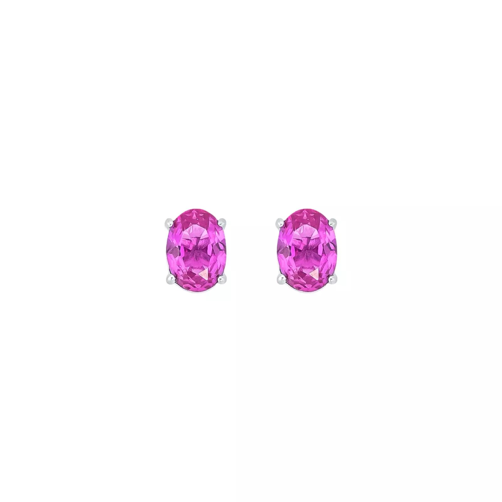 Brinco Oval Zircônia Rosa ou Amarelo