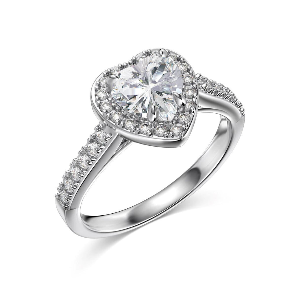 Anel Coração Brilhante Halo