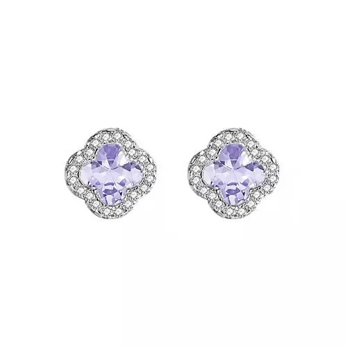 Brinco Trevo Zircônia Colorida